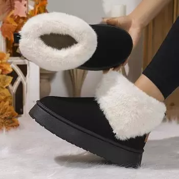 Fashion Women Boots 2024 New Winter Warm Snow Boots Women Classic Platform Comfortable Outdoor Fashion Shoes for Women Botas De Mujer 36 чёрный