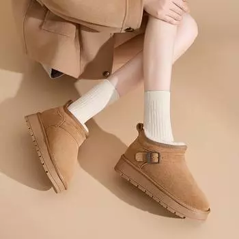 Fashion Women Boots New 2024 Winter Designer Boots Women Platform Warm Luxury Ankle Boots Comfortable Outdoor Fashion Shoes for Women 35 коричневый