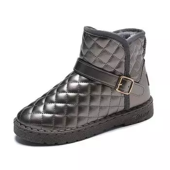 Fashion Women Boots Short Cylinder Winter New Korean Version Plus Fleece and Thickening Everything Non-slip Waterproof Warm Snow Boots 5.5 белый