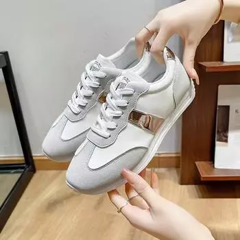 Fashion Women Casual Shoes Fashion All-match Running Sneakers Breathable Cloth Surface Lightweight Sport Shoes White Zapatos De Mujer 35 золотой