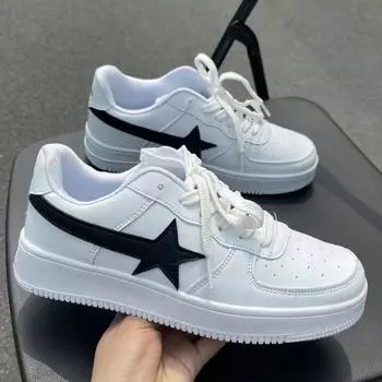 Модные женские повседневные кроссовки, персонализированные туфли для скейтбординга на плоской подошве, модные женские кроссовки для бега, женские теннисные кроссовки, белые кроссовки для ходьбы 36 белый