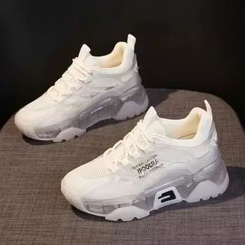 Fashion Women Casual Sneakers Shoes Fashion Lace Up Platform Sport Running Shoes Female Round Toe Vulcanized Shoes Zapatillas Mujer2024 34 жёлтый