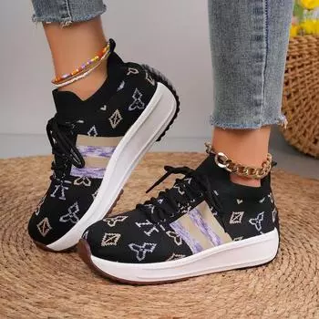 Модные женские повседневные кроссовки, летние новые модные дышащие женские сетчатые спортивные туфли на шнуровке для женщин, дизайнерская обувь для ходьбы на платформе 36 бежевый