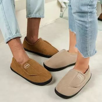 Fashion Women Cotton shoes 2024 New Faux Suede Plush shoes Indoor Home Floor anti-slip Warm thick-soled Lightweight outerwear shoes 36-37 темно-коричневого