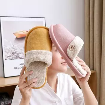 Fashion Women EVA Slippers Winter Warm Clogs Women Suede Plush House Slippers Indoor Outdoor Lovers Cotton Memory Foam Zapatillas Mujer 5 серый