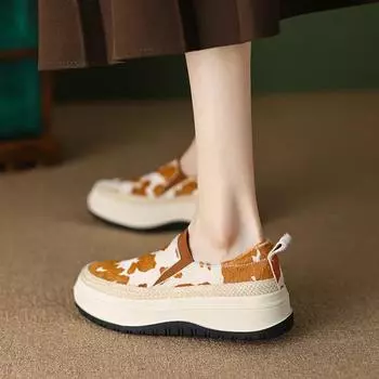 Fashion Women Fashion Casual Shoes 2024 Spring New Thick Sole Color-blocking Sneakers Versatile Breathable Platform Shoes 35 чёрный