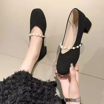 Fashion Women Fashion Elegant Ladies Flat Single Shoes Casual Loafers Female Lazy Shoes Comfortable Low Heels Slip On Shoes 35 чёрный