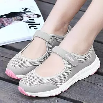 fashion Women Flat Shoes Soft Lightweight Shoes For Women Flats Breathable Mary Jane Zapatos Mujeres Casual Shoes Female Footwear Women 35 серый
