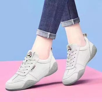 Модные женские туфли на плоской подошве, спортивная повседневная обувь, дышащая сетчатая повседневная обувь, женские осенние кроссовки на каблуках, нескользящие вулканизированные туфли, размер плюс 43 35 белый