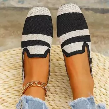 Fashion Women Flats 2024 Breathable Sneakers Women Breathable Light Slip on Flat Casual Shoes Ladies Loafers Socks Women Shoes 36 красный