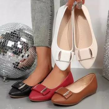 Fashion Women Flats New Bow Elegant Walking Casual Shoes for Women Spring Designer Brand Retro Soft Sole Loafers Casual Mary Jane Shoes 35 белый