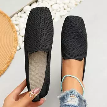 Модные женские туфли на плоской подошве с эластичной мягкой подошвой, трикотажные туфли на плоской подошве, женские весенние повседневные мокасины с неглубоким воротом, модные уличные кроссовки для женщин 36 бежевый