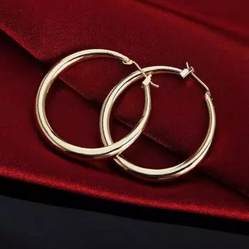 Fashion Women Girl Silver/Gold Plated Big Loop Hoop Earrings Huggie Ear Jewelry ARI золотой