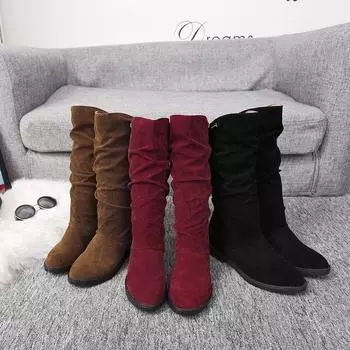 Fashion Women Girls Fashion Shoes Autumn Winter Boots Ladies Sexy Sweet Outdoor Boot Stylish Flat Flock Shoes Snow Boots Botas 2024 4 чёрный