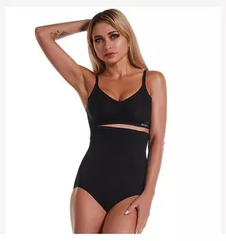 fashion Women High Waist Shaping Briefs Flat Belly Control Panties Tummy Control Seamless Underwear S чёрный