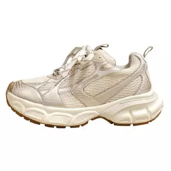 Fashion Women Lace-Up Sneakers Woman Mixed Color Shallow Mouth Platform Shoes Ladies Comfortable Warm Daddy Casual Shoes 35 шампанского