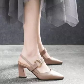 Модные женские босоножки из кожи на высоком каблуке, летние новые женские модные и элегантные босоножки белого цвета с застежкой-молнией на высоком каблуке 35 чёрный