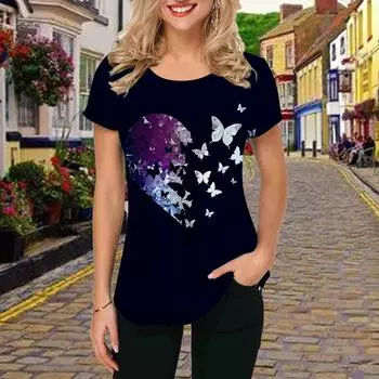 Fashion Women Love Print T Shirt Funny Casual O-neck Short Sleeves T-shirt Summer Female Tee Shirt XS белый