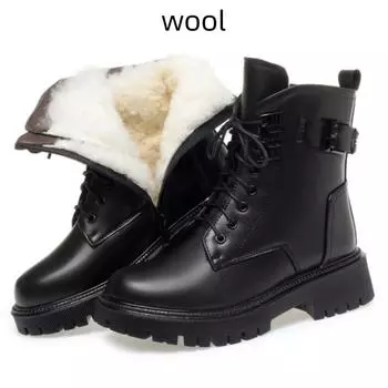 Fashion Women Marton Boots Winter New Wool Warm Women Motorcycle Boots Anti-slip Large Size 41 42 43 Women s Snow Boots 35