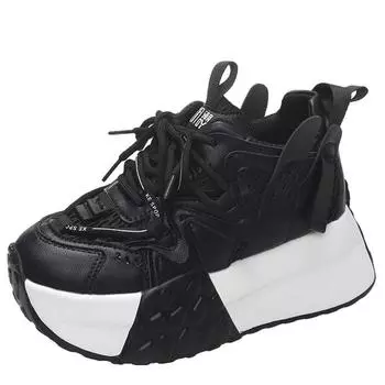 модные женские сетчатые массивные кроссовки летние туфли на высокой платформе 6 высоких каблуков танкетки повседневная обувь женские дышащие спортивные кроссовки для папы 34 бежевый