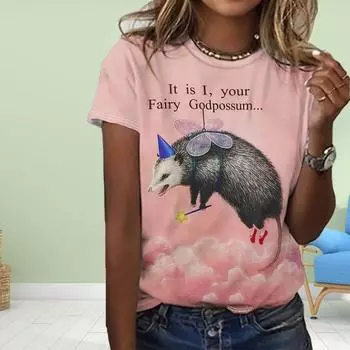 Модная женская футболка с принтом Микки Мауса, забавная повседневная футболка с круглым вырезом и короткими рукавами, летняя женская футболка XS розовый