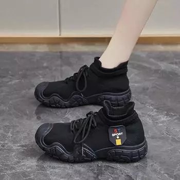 Fashion Women Non-Slip Thick Soles Tennis Sneakers Fashionable Breathable Sports Shoes New Women Vulcanized Shoes 38 бежевый