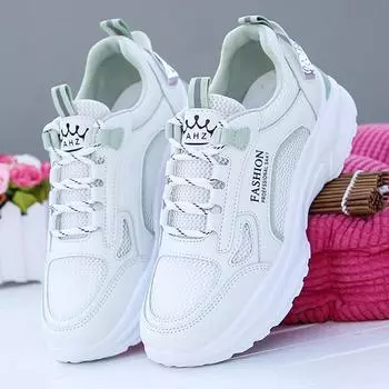 Fashion Women Outdoors Spring Autumn New Shoes Student Casual Running Shoes Thick Bottomed Flats For Fashion Comfort 35 розовый