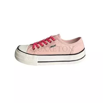 Fashion Women Pattern Canvas Sneakers Woman Casual Shoes Girls Men Sneakers Ladies Shoes Flat Lace-Up Zapatillas Mujer Chaussure Femme 35 розовый