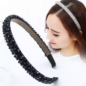 Fashion Women Pearl Knot Plain Hair Bands Hair Hoop Headband Cross satin pink