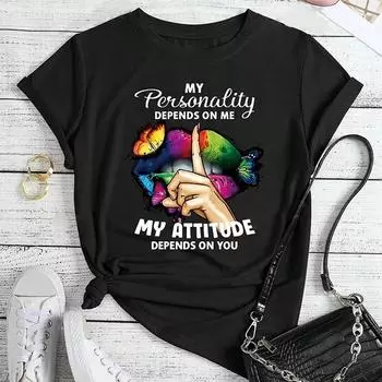 Модная женская футболка с индивидуальным принтом в виде губ и пальцев, забавная повседневная футболка с короткими рукавами и круглым вырезом, летняя женская футболка XS розовый