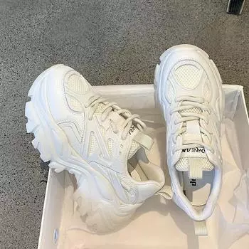 Fashion Women Platform Breathable Basketball Sports Shoes 2024 New Athletics Women s Running Shoe Chunky Sneakers 35 чёрный