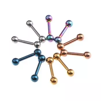 Fashion Women Round Studs Black Barbell Earrings Stainless Steel Ball Stud Earrings Fashion Jewelry 3mm розового золота