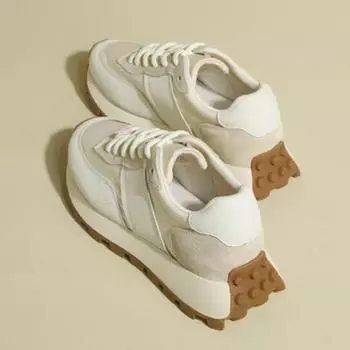 Модные женские кроссовки для бега 2024 года, новые осенние повседневные спортивные туфли смешанного цвета с внутренним увеличением, массивные туфли для папы, вулканизированные женские туфли 35