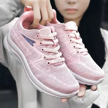 Fashion Women s 2024 Spring New Couple Shoes Leisure Cushioned Sports Shoes Soft Sole Durable Couple Sports Shoes 35 чёрный