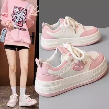 Модная женская обувь 2024 года, трендовая женская обувь, высококачественная спортивная обувь, удобная и износостойкая женская обувь на толстой подошве 35 чёрный