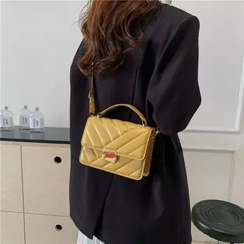 Модные женские сумки Маленькие квадратные сумки Новые простые трендовые сумки осени Модные сумки-мессенджеры для поездок на работу чёрный