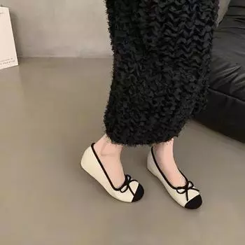 Модные женские балетки, сандалии, женская повседневная верхняя одежда в стиле Лолита 2024 года, модные тапочки с бантом, женская обувь Мэри Джейн 35 бежевый