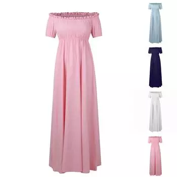 Fashion Women s Casual Fashion Printed Pullover Short SleeveRound Neck Dress XL розовый