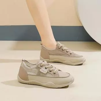 Fashion Women s Casual Low Heel Sneakers New Hot Sale Summer Mixed Color Women s Shoes Lace Up Women s Sneakers 35 красный