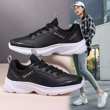 Fashion Women s Casual Shoes Breathable Walking Strap Flat Shoes Sports Tennis Women s White and Black Casual Training Shoes New 2024 35 красный