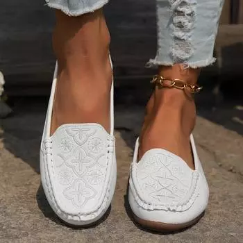 Fashion Women s Casual Single Shoes Are Trendy and Versatile, with Flat Bottoms and One Foot Loafers for Comfortable Mary Jane Shoes 36 белый