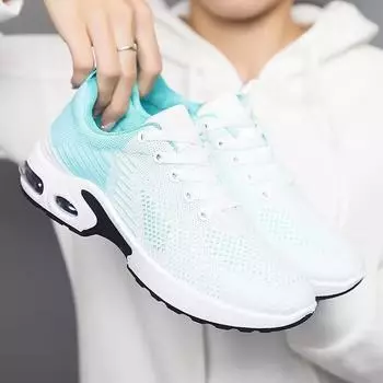 Модные женские повседневные кроссовки осенняя мода дышащие удобные кроссовки женские спортивные туфли на шнуровке с толстой подошвой вулканизированные туфли 36 чёрный