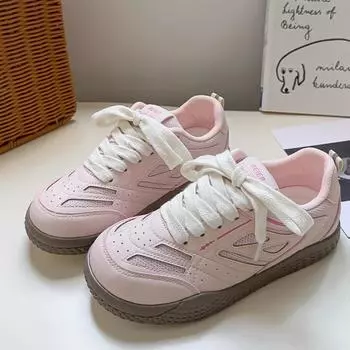 Fashion Women s Casual Sports Shoes New Versatile Board Shoes with Mesh Breathable Casual Women s Shoes Pink Sneakers Women 35 розовый