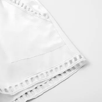 Fashion Women s Casual Waist Solid Color Elastic Waist Shorts M белый