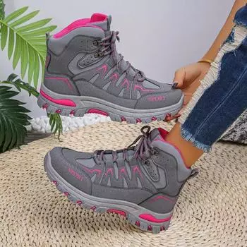 Fashion Women s Designer Sneakers 2024 Autumn Comfortable and Breathable Ladies Casual Shoes Non-slip and Wear-resistant Hiking Shoes 36 серый