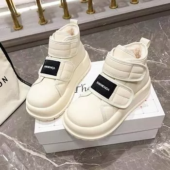 Модные женские зимние сапоги на плоской подошве, зимние новые, с круглой подошвой, износостойкие, удобные, короткие сапоги 35 бежевый