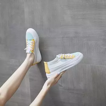 мода Женская мода Лето Одинарная сетка Дышащие Популярные Универсальные повседневные маленькие белые туфли Женская Изысканная спортивная обувь 35 зелёный