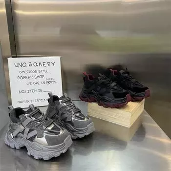 fashion Women s Fashionable and Trendy Running Sneakers Comfortable and Wear-resistant Outdoor Lace-up Women s Summer Breathable Shoes 35 чёрный