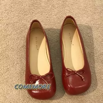 Fashion Women s Flats 2024 New Spring Autumn Fashion Sweet Bow-knot Shoes of Woman Slip-on Leisure Shoes Female Soft Shallow Round Head 35 бежевый