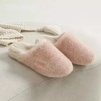 Fashion Women s High-end Home Slippers Winter Fashion Plush Warm Men s Cotton Shoes Indoor Soft Sole Casual Flats Shoes Couples 36-37 розовый